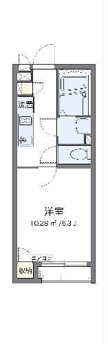 クレイノサングランド(1K/1階)の間取り写真