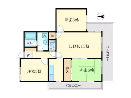 グレイスマンション(3LDK/4階)の間取り写真