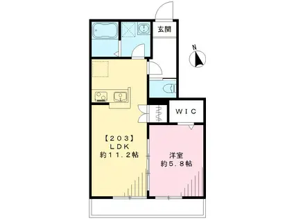 SAKURA TERRACE サクラテラス(1LDK/2階)の間取り写真