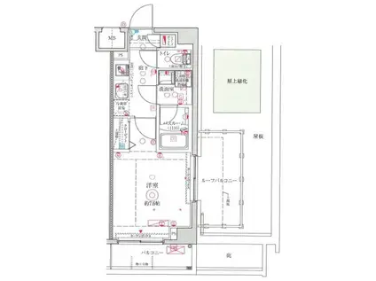 クレヴィスタ武蔵中原2(1K/3階)の間取り写真