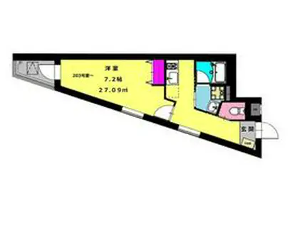 BCASA-R (1K/2階)の間取り写真