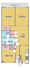 千里ヒルトンハイム壱番街(3DK/2階)の間取り写真