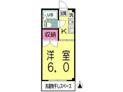 Kハイツ2(1K/1階)の間取り写真