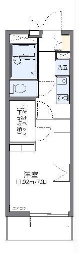 レオパレスグリーンフォレスト(1K/4階)の間取り写真