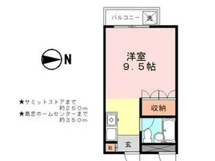 グレイス池上(ワンルーム/3階)の間取り写真