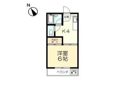 カームハイツⅠ(1K/2階)の間取り写真