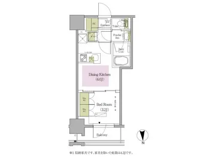 アーバネックス早稲田テラス(1DK/11階)の間取り写真