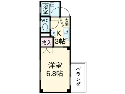 メゾン大広(1K/2階)の間取り写真