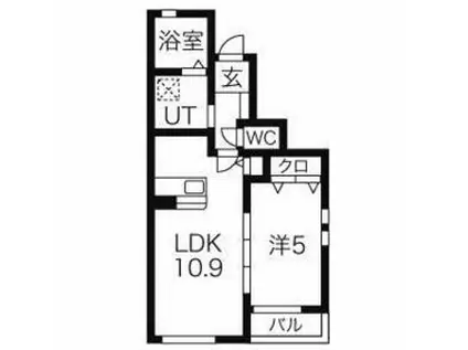 グリーンガーデンⅡ(1LDK/1階)の間取り写真