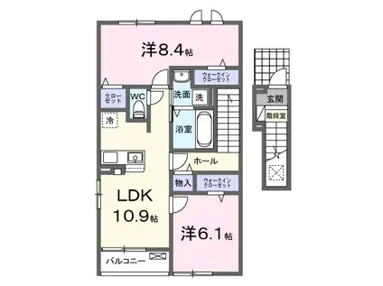 ガーデン・アイリスⅢ(2LDK/2階)の間取り写真