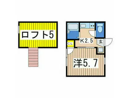 エクレール(1K/1階)の間取り写真