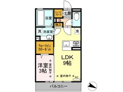 パストラルボーテ(1LDK/3階)の間取り写真