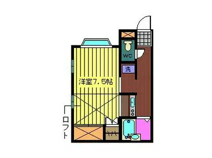 BARN 明日香(1K/2階)の間取り写真