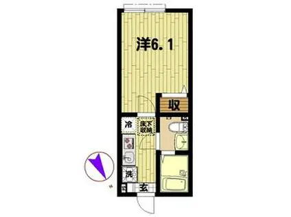 ラ・シャンブル溝の口(1K/1階)の間取り写真