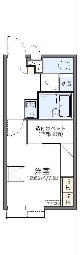 レオパレスエステシティⅡ(1K/2階)の間取り写真