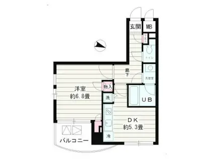 シュロスKY北品川(1DK/4階)の間取り写真