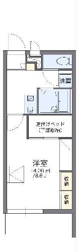 レオパレスエトワール彩Ⅱ(1K/1階)の間取り写真