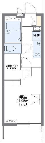 レオパレスフローラ小山(1K/3階)の間取り写真