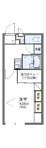 レオパレスVILLAGE数(1K/1階)の間取り写真