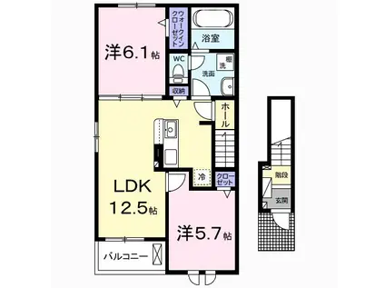 アルコパレーノⅡ(2LDK/2階)の間取り写真