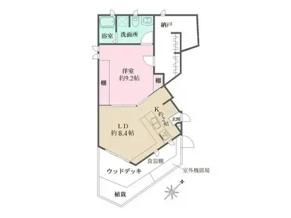 東急世田谷線 西太子堂駅 徒歩3分 3階建 築30年(1LDK)の間取り写真