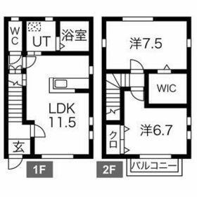 東北本線 小山駅 徒歩23分 2階建 築11年(2LDK)の間取り写真