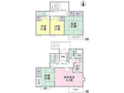 宇津木台テラスハウス(4LDK)の間取り写真