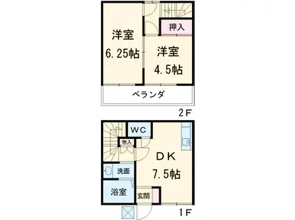 シーサイドアオキ(2DK)の間取り写真