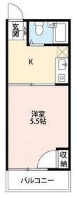 ジェネス翌檜(1K/1階)の間取り写真