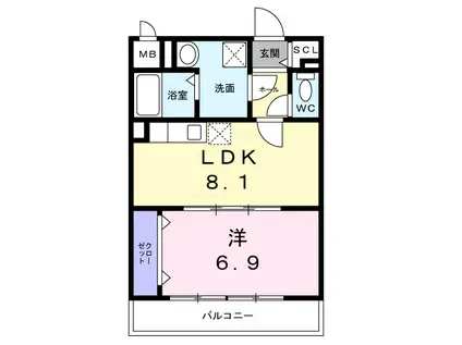 阪急電鉄京都線 西院駅(阪急) 徒歩12分 4階建 築1年(1LDK/3階)の間取り写真