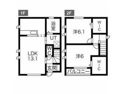 東武鉄道日光線 栃木駅 徒歩11分 2階建 築8年(2LDK)の間取り写真