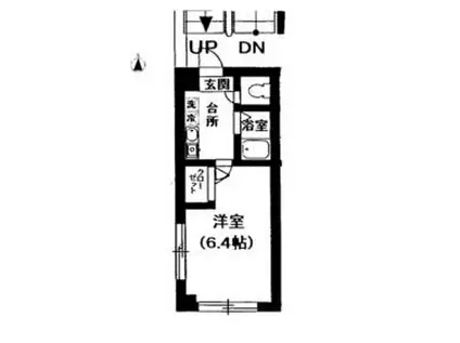 パークハイツ桃井(1K/1階)の間取り写真