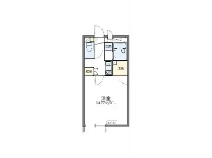 レオネクストイーグル(1K/1階)の間取り写真