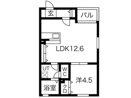 NAGOYA THE CASTLE N(1LDK/2階)の間取り写真