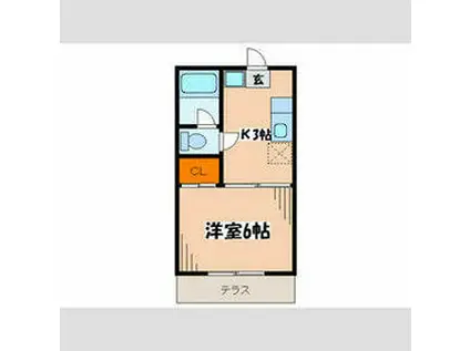 エイトハウス(1K/1階)の間取り写真