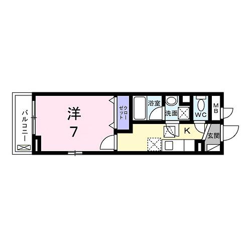 リルーム 伏見(1K/1階)の間取り写真