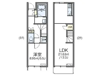 レオネクストひまわり(1LDK/1階)の間取り写真