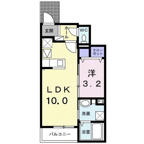 ベルフラワー(1LDK/1階)の間取り写真