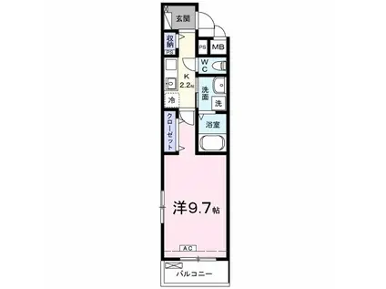 フィオーレ林町(1K/1階)の間取り写真