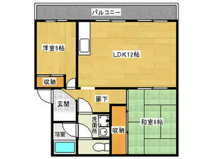たかみマンション(2LDK/3階)の間取り写真