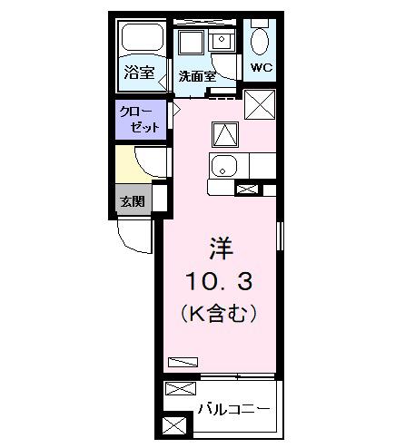 ラルジュ・ツカサ・タンドレス(ワンルーム/1階)の間取り写真