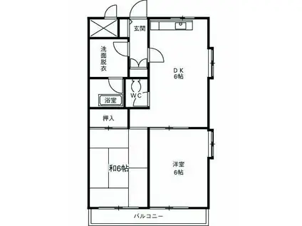 ロードサイドヒルズ(2LDK/4階)の間取り写真