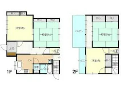 東海道本線 浜松駅 徒歩17分 2階建 築68年(4DK)の間取り写真