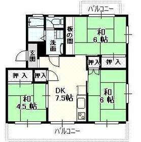 梅町ビル(3DK/3階)の間取り写真