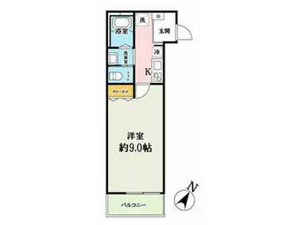 キャメル川越並木新町2(1K/3階)の間取り写真