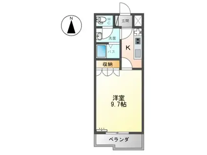 コーポ・ブルースカイ(1K/2階)の間取り写真