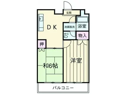 ベルハイツⅢ(2DK/2階)の間取り写真