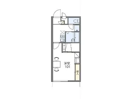 レオパレスLIGHTHILLⅠ(1K/2階)の間取り写真