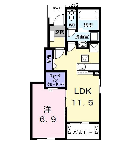 グローク トレ(1LDK/1階)の間取り写真