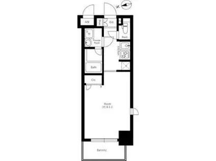 リンクパラッツォ川口本町(1K/9階)の間取り写真